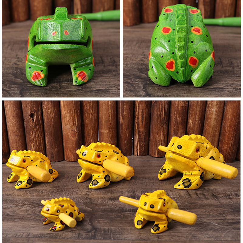 Musical Instrument Craft - Thailand Colorful Woodcarving Frog Traditional Wooden