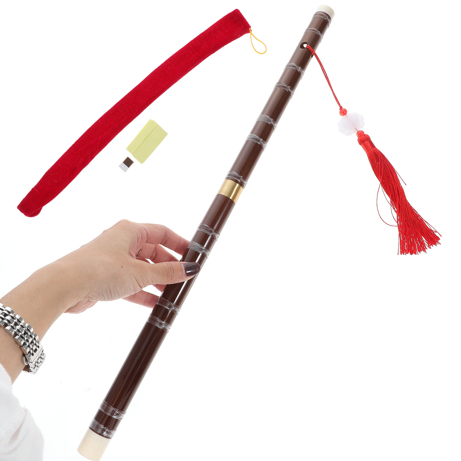 Musical Instrument Fife - Handmade Bamboo Flute Yellow Brass Traditional