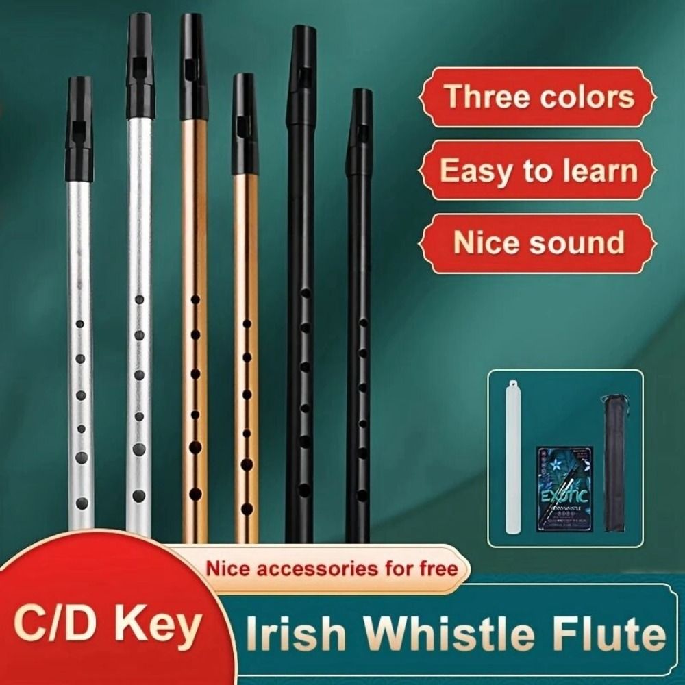 C/D Key Irish Whistle Flute Ri - مراجعة Tin Whistle Flute وسعره