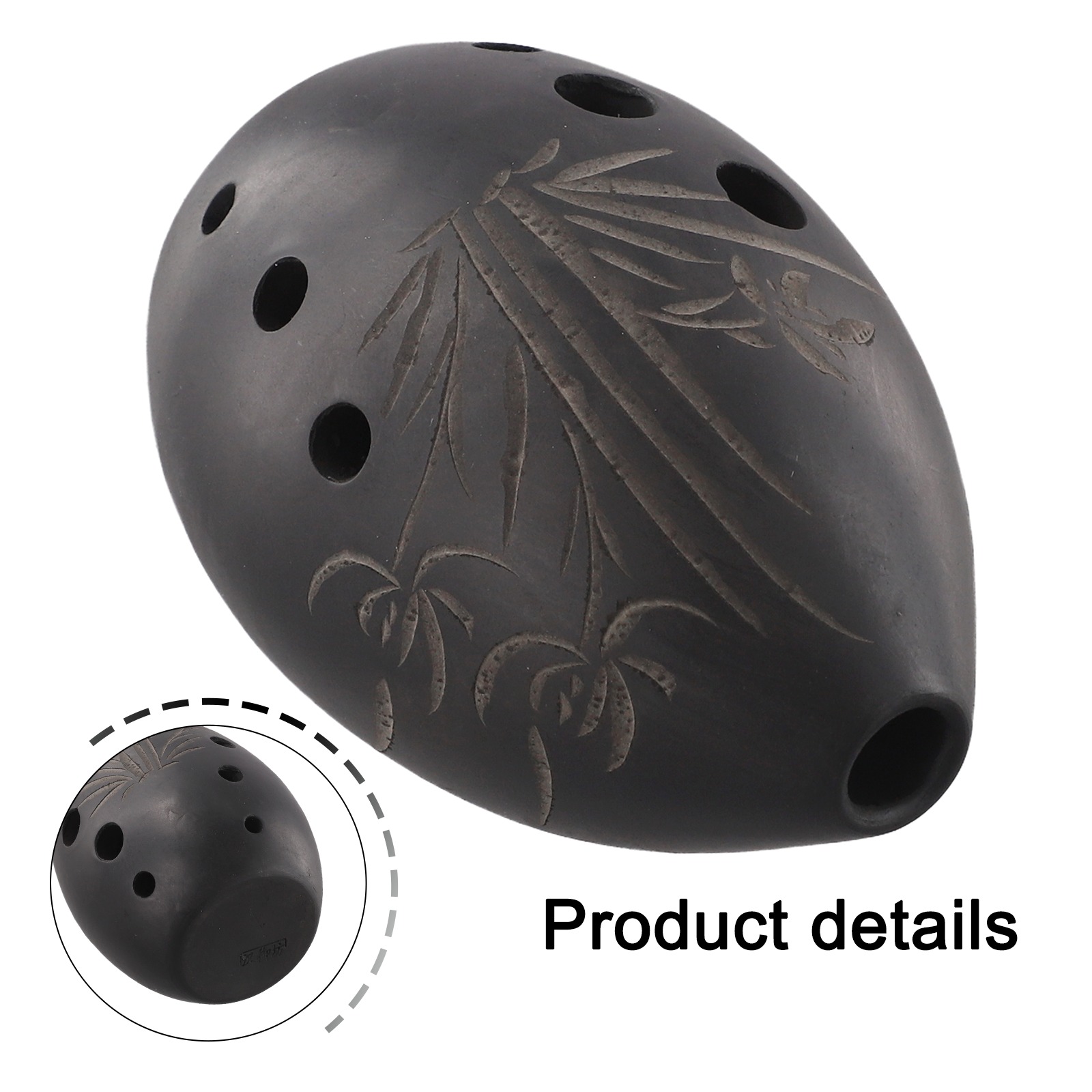 Black 8 Hole Ocarina Clay Xun  - مراجعة Musical Instrument Xun وسعره