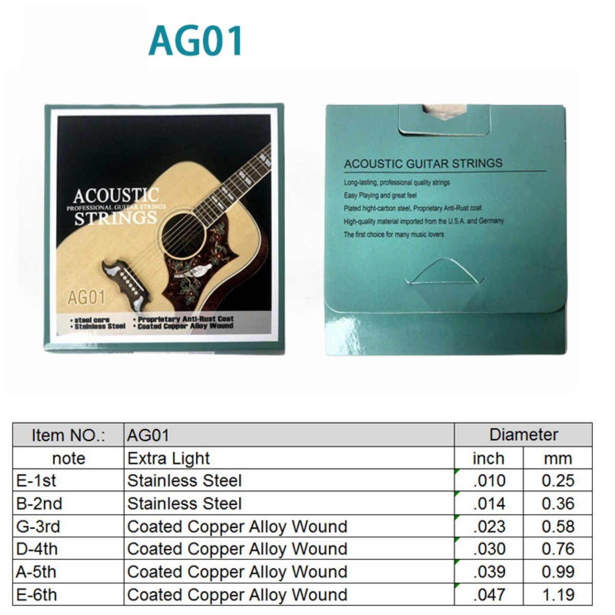 Miwayer 1 Set/6 String AG01 Ac - مراجعة Musical Instrument With Strings وسعره