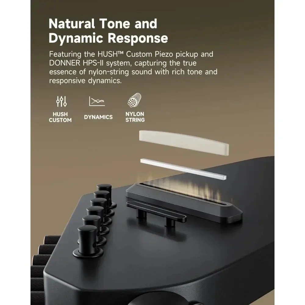 Donner HUSH C Acoustic-Electri - مراجعة Musical Instrument With Strings وسعره