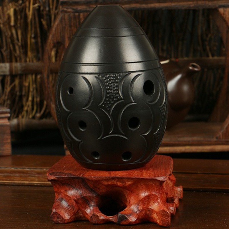 8 Holes Ocarina Black Portable - مراجعة Musical Instrument Xun وسعره