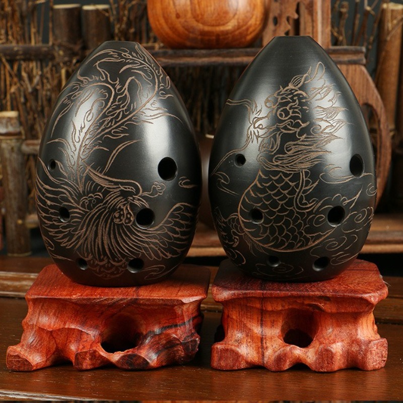 8 Holes Ocarina Black Portable - مراجعة Musical Instrument Xun وسعره
