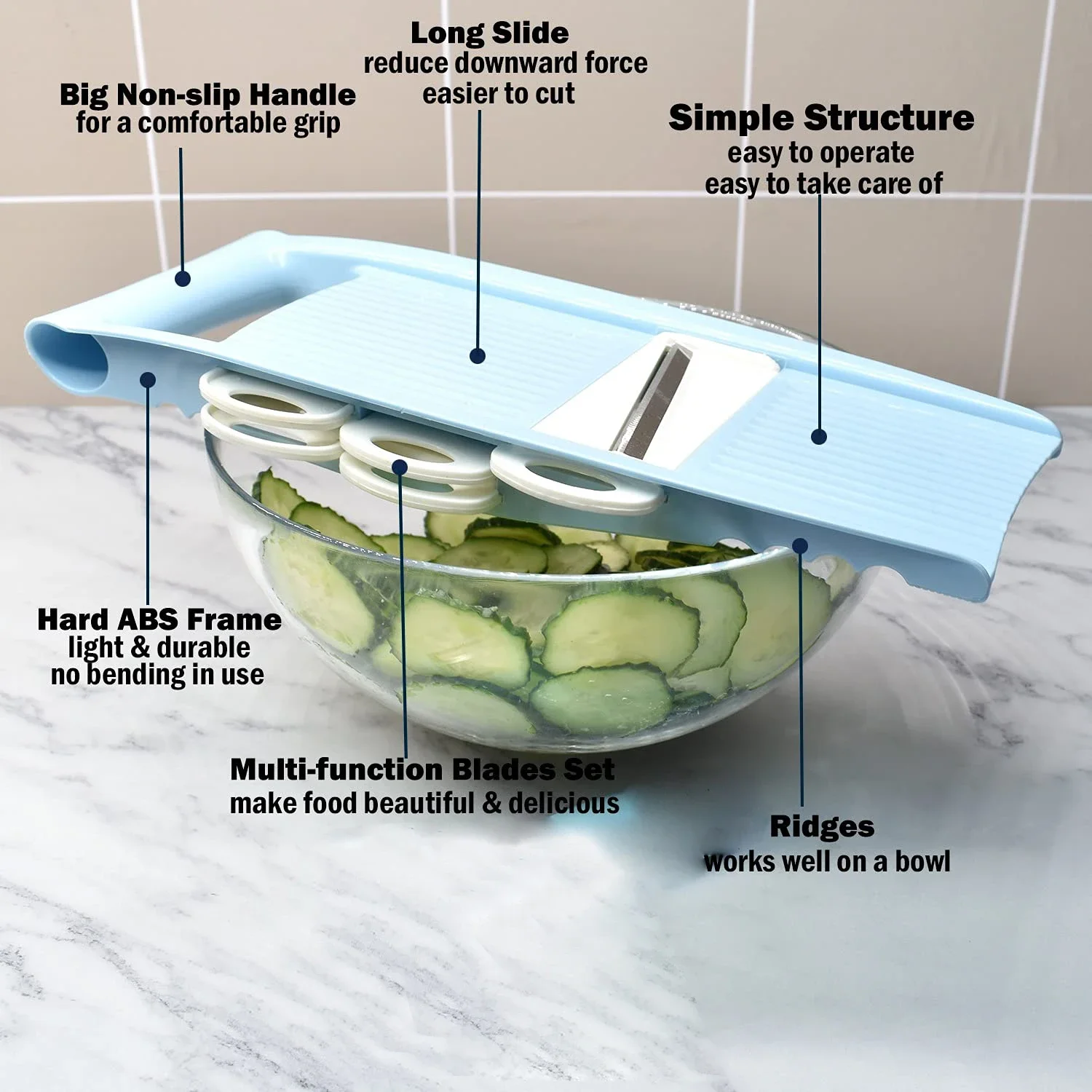5 in 1 Mandoline Slicer for Ki - مراجعة Mandolin A Style وسعره